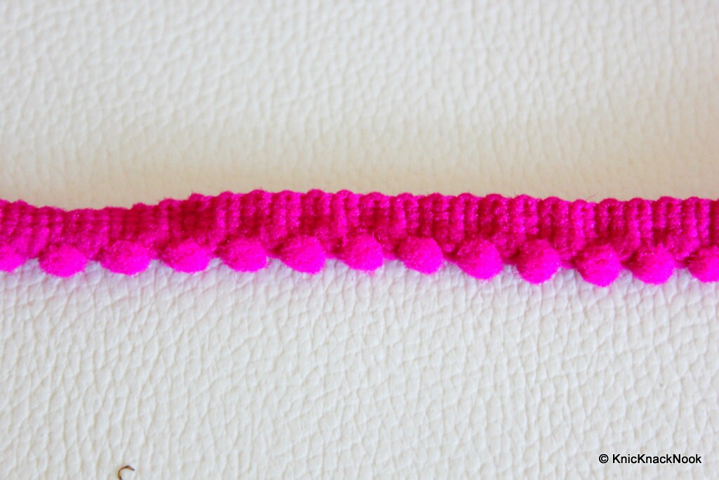 Fuchsia Pink Wool One Yard Lace Trims 10mm Wide