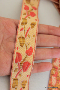 Thumbnail for Wholesale Trim, Beige, Brown And Pink Embroidery Lace Trim