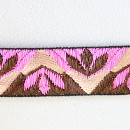 Pink Sari Jacquard Brocade Lace Trim, Approx. 25mm Wide Trim By 2 yard Sewing Trim Costume Trim