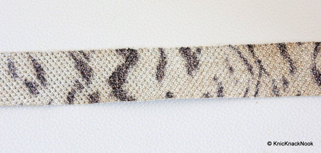 9 Yards x Wholesale White, Black And Silver Shimmer Lace Trim, Animal Print Trim