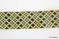 Thumbnail for Wholesale Yellow And Black Jacquard Trim, Approx. 45mm Wide, Decorative Trim