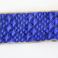 Thumbnail for Blue And Black Embroidered Trim, Approx. 45mm Wide