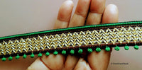 Thumbnail for Wholesale Blue / Green / Pink, Beige And Black Embroidery One Yard Lace Trim 22mm Wide