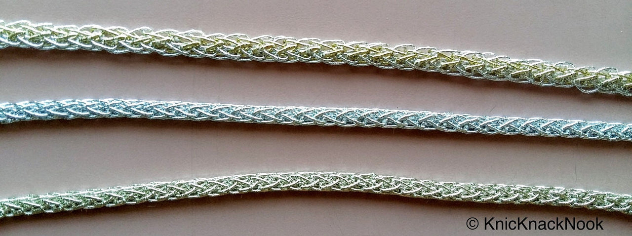 Wholesale Thread Lace Trim In Gold / Silver / Silver - Gold , Approx. 5mm wide - 200317L158/59/60