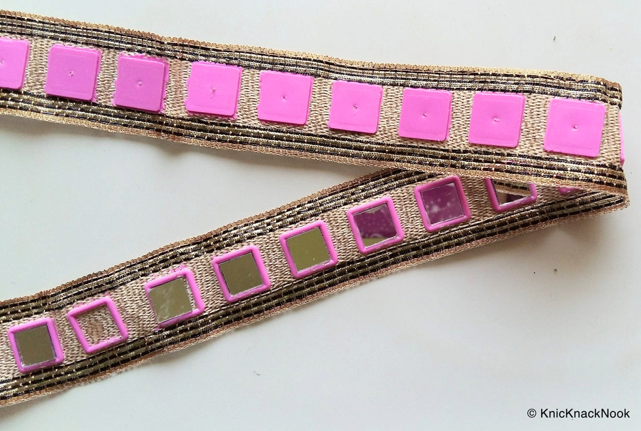 Gold, Black And Pink / Yellow Trim With Mirrors Embellishments - 2200317L244/45