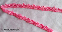 Thumbnail for Pink Scallop Embroidery, Crochet (Cotton) One Yard Lace Trims 10mm Wide - 200317L66