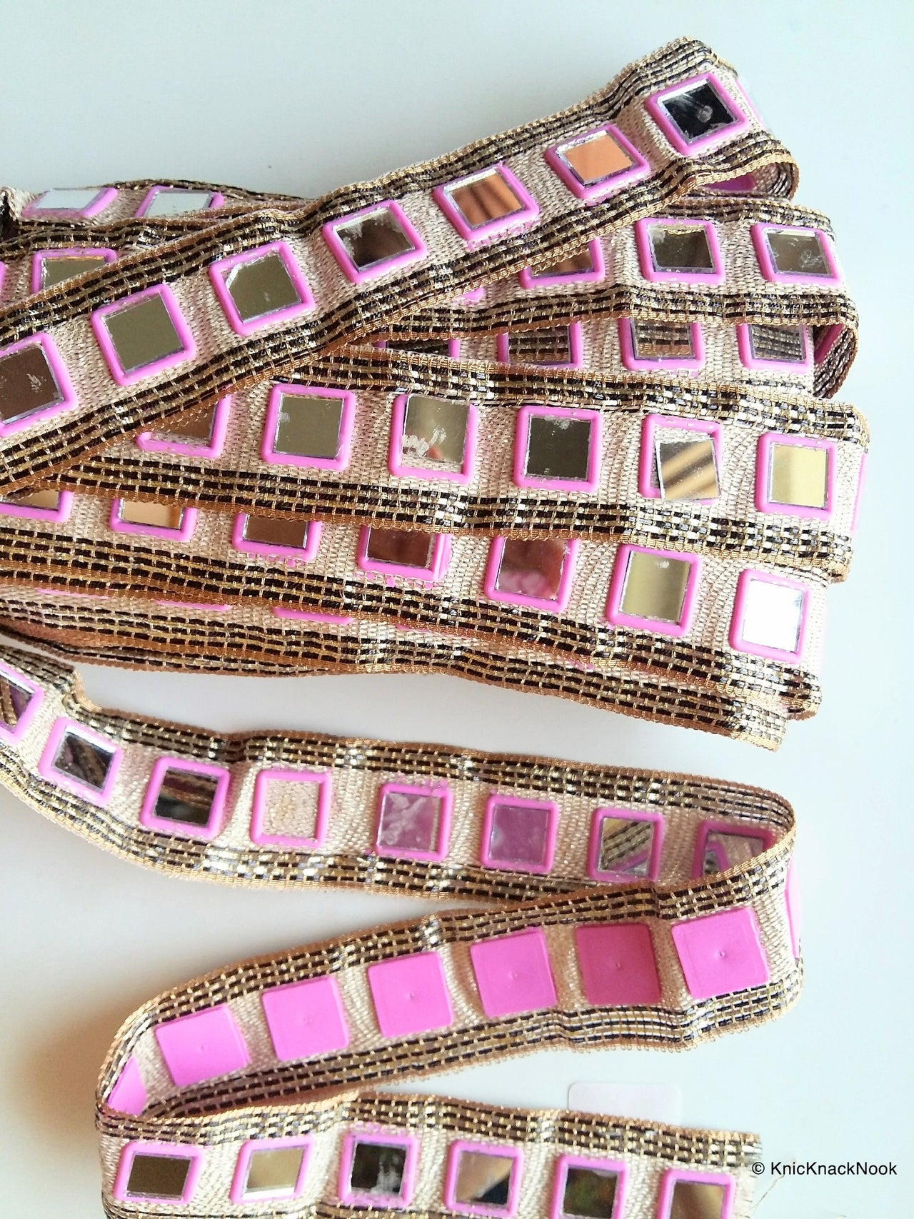 Gold, Black And Pink / Yellow Trim With Mirrors Embellishments - 2200317L244/45