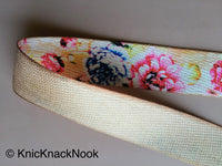 Thumbnail for Wholesale Beige, Pink, Blue and Brown Print Floral Fabric Trim