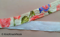 Thumbnail for Wholesale Beige, Red, Green And Blue Floral Net Lace Trim Ribbon 30mm wide - 200317L24