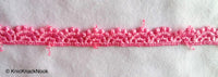 Thumbnail for Pink Scallop Embroidery, Crochet (Cotton) One Yard Lace Trims 10mm Wide - 200317L66