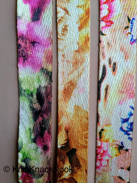 Thumbnail for Wholesale Beige, Pink, Blue and Brown Print Floral Fabric Trim