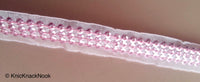 Thumbnail for Blue / Brown / Pink Sheer Fabric Lace Trim With Sequins, Approx. 15 mm wide - 200317L338/39/40