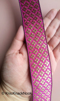 Thumbnail for Wholesale Indian Gold Brocade Fabric Trim, Embroidered Thread Trim, Approx. 32mm wide