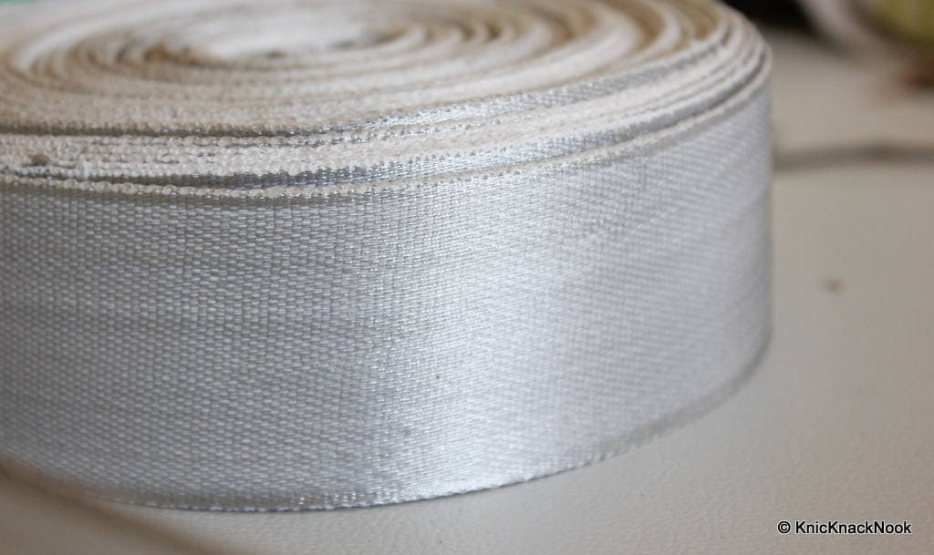 Wholesale Silver Trim, Fabric Lace Trim, Approx. 48mm Wide