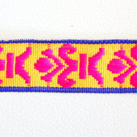 Thumbnail for Neon Pink, Yellow And Blue Embroidery Fabric Lace Trim, Approx. 24mm Wide - 140316L72