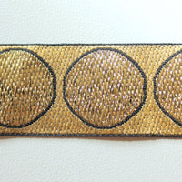 Thumbnail for Gold, Bronze And Black Circles Embroidery Lace Trim, Indian Laces