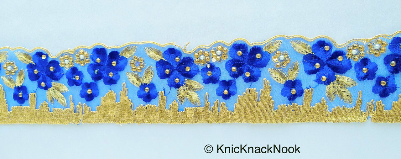 Blue Tissue Fabric Trim