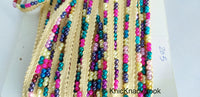 Thumbnail for Multicoloured Pearl Beads With Beige Weave Fringe Trim, Approx. 10 mm wide - 210119L205