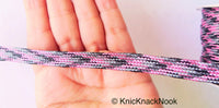 Thumbnail for Wholesale Pink / Silver / Light Pink And Grey Thread Lace Trim, Basket Weave, Friendship Bracelet