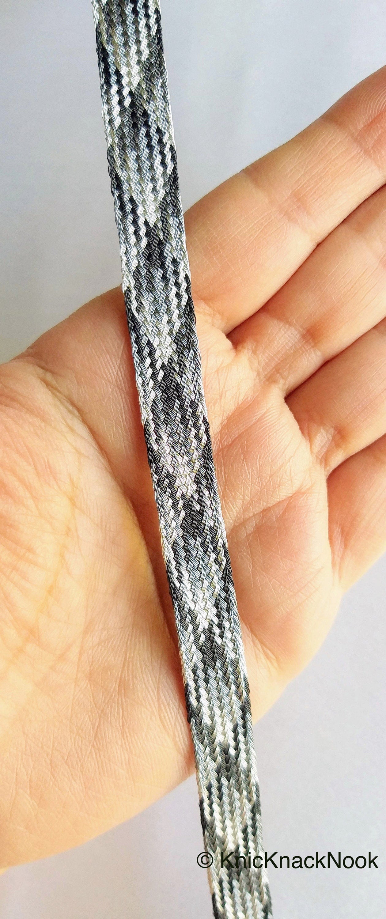 Wholesale Pink / Silver / Light Pink And Grey Thread Lace Trim, Basket Weave, Friendship Bracelet