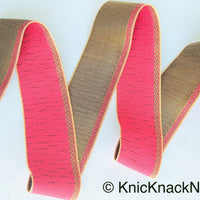 Thumbnail for Red And Antique Gold Fabric Trim Jacquard Weave Trim, Approx. 40mm Wide, Costume Trim