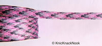 Thumbnail for Wholesale Pink / Silver / Light Pink And Grey Thread Lace Trim, Basket Weave, Friendship Bracelet