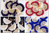 Thumbnail for Fan Tassels With Silver and Gold Filigree Embellishments, Wool Tassels, Embellishments