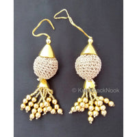 Thumbnail for 2 x Copper And Gold Tassels, Copper Crochet Ball Tassels, Bridal Tassels