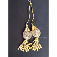 Thumbnail for 2 x Copper And Gold Tassels, Copper Crochet Ball Tassels, Bridal Tassels