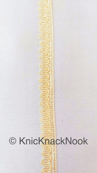 Thumbnail for Wholesale Beige Thread Woven Trim Embellished, Fringe Trim, Approx. 10 mm wide