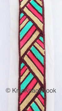 Thumbnail for Wholesale Beige Net With Beige, Pink, Green And Brown Embroidery