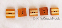 Thumbnail for Brown Square Wood Buttons