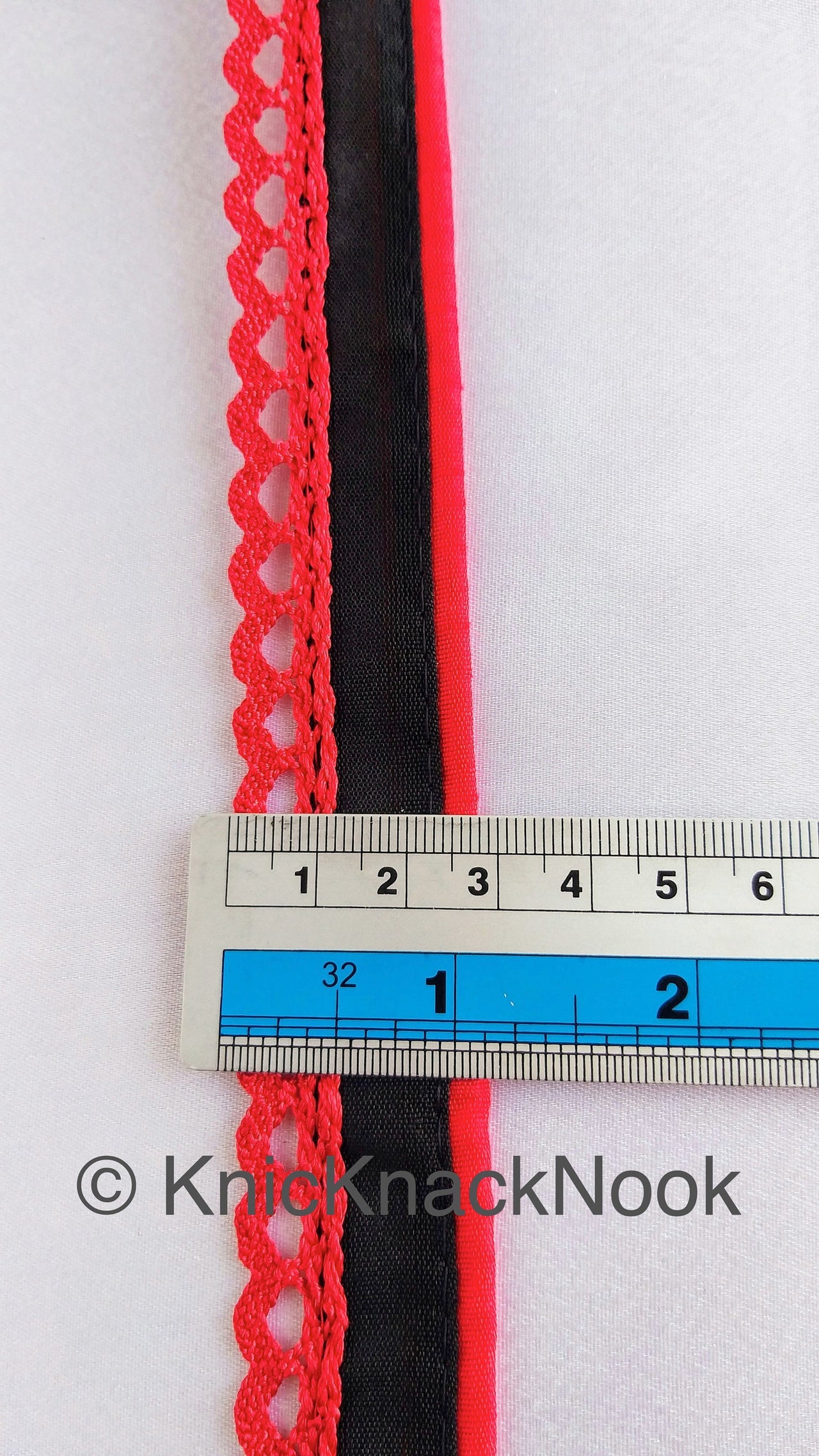 9 Yards x Wholesale Embroidered Crochet Cotton One Yard Lace Trims Approx. 28mm Wide, Fabric Trim With Crochet Fringe