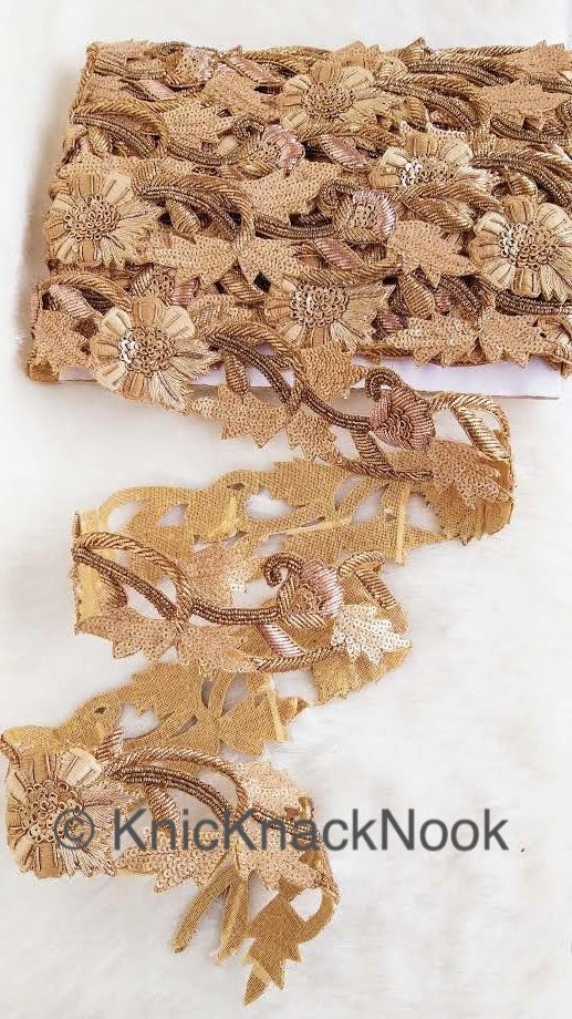 Wholesale Indian , Lace Trim, Hand Embroidered Floral Trimming