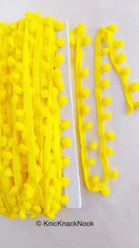 Thumbnail for Chrome Yellow Pom Pom Fringe Trim, Pompom Trimming, Tassels