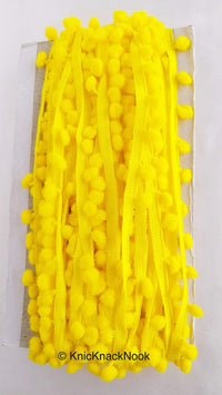 Thumbnail for Chrome Yellow Pom Pom Fringe Trim, Pompom Trimming, Tassels