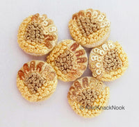 Thumbnail for Hand Embroidered Beige Fabric Buttons