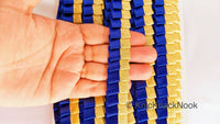 Thumbnail for Satin, Royal Blue & Gold Pleated Lace Trim,  Trim