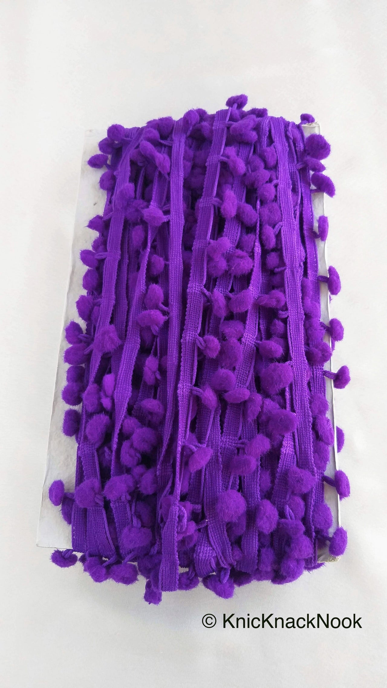 9 Yards x Wholesale Purple Pom Pom Fringe Trim, Pompom Trimming, Tassels