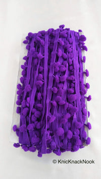 Thumbnail for 9 Yards x Wholesale Purple Pom Pom Fringe Trim, Pompom Trimming, Tassels