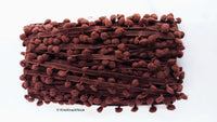 Thumbnail for 9 Yards Wholesale Brown Pom Pom Fringe Trim, Pompom Trimming, Tassels