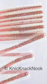 Thumbnail for White Net Lace With Red and Gold Sequins Lace Trim, Approx. 34mm Wide, Sequin Lace