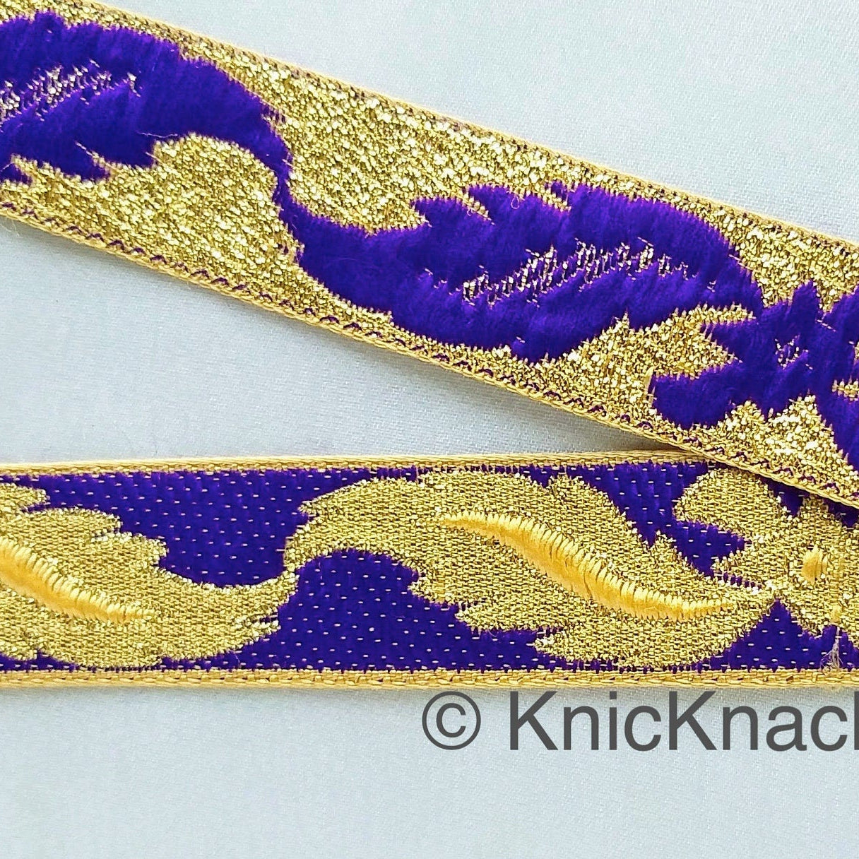 3 Yards Purple Jacquard Weave Trim, Indian Sari Border, Trim By 3 Yards