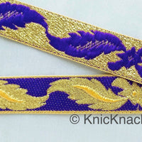 Thumbnail for 3 Yards Purple Jacquard Weave Trim, Indian Sari Border, Trim By 3 Yards