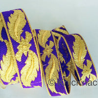 Thumbnail for 3 Yards Purple Jacquard Weave Trim, Indian Sari Border, Trim By 3 Yards