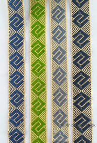 Thumbnail for Greek Key Jacquard Trim, Approx 28mm Wide, Decorative Trim