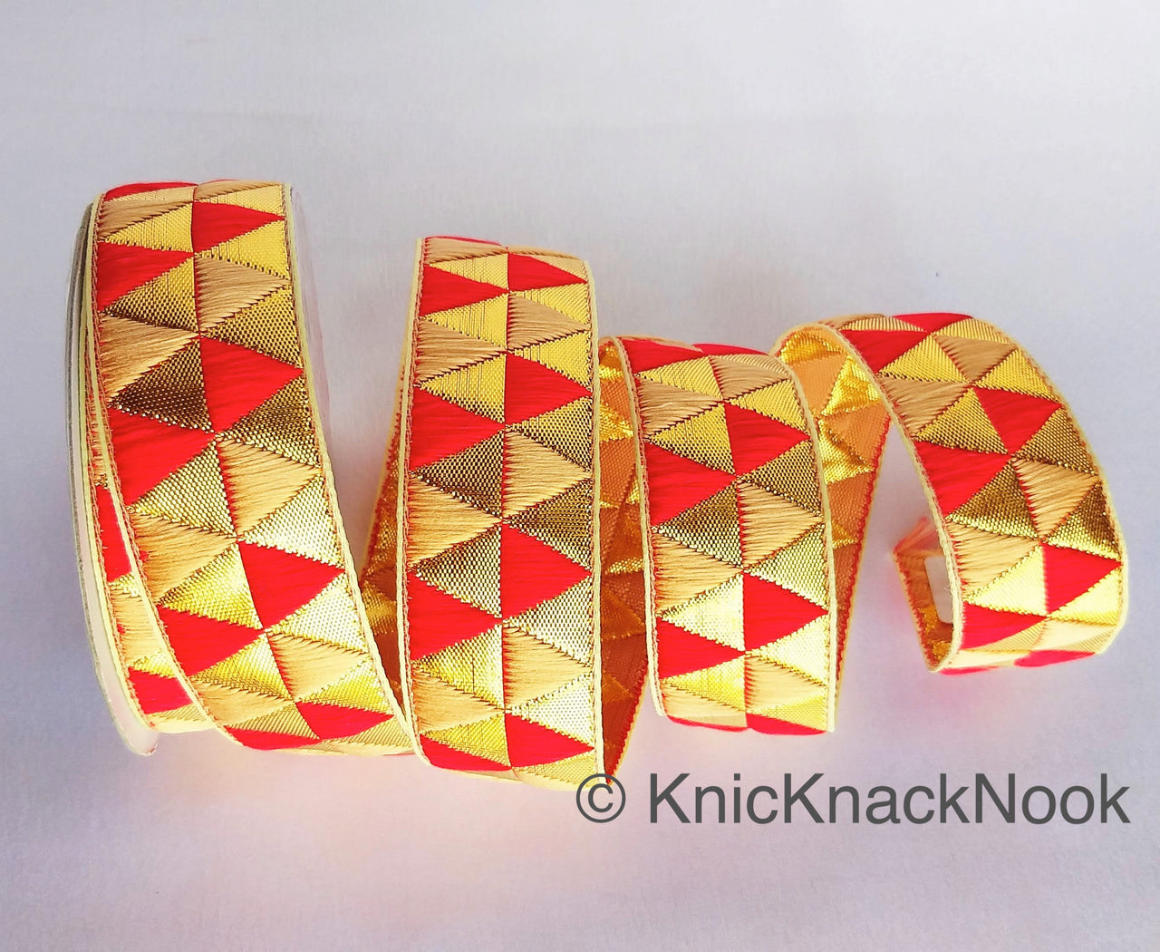 Red and Gold Fabric Trim