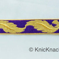 Thumbnail for 3 Yards Purple Jacquard Weave Trim, Indian Sari Border, Trim By 3 Yards