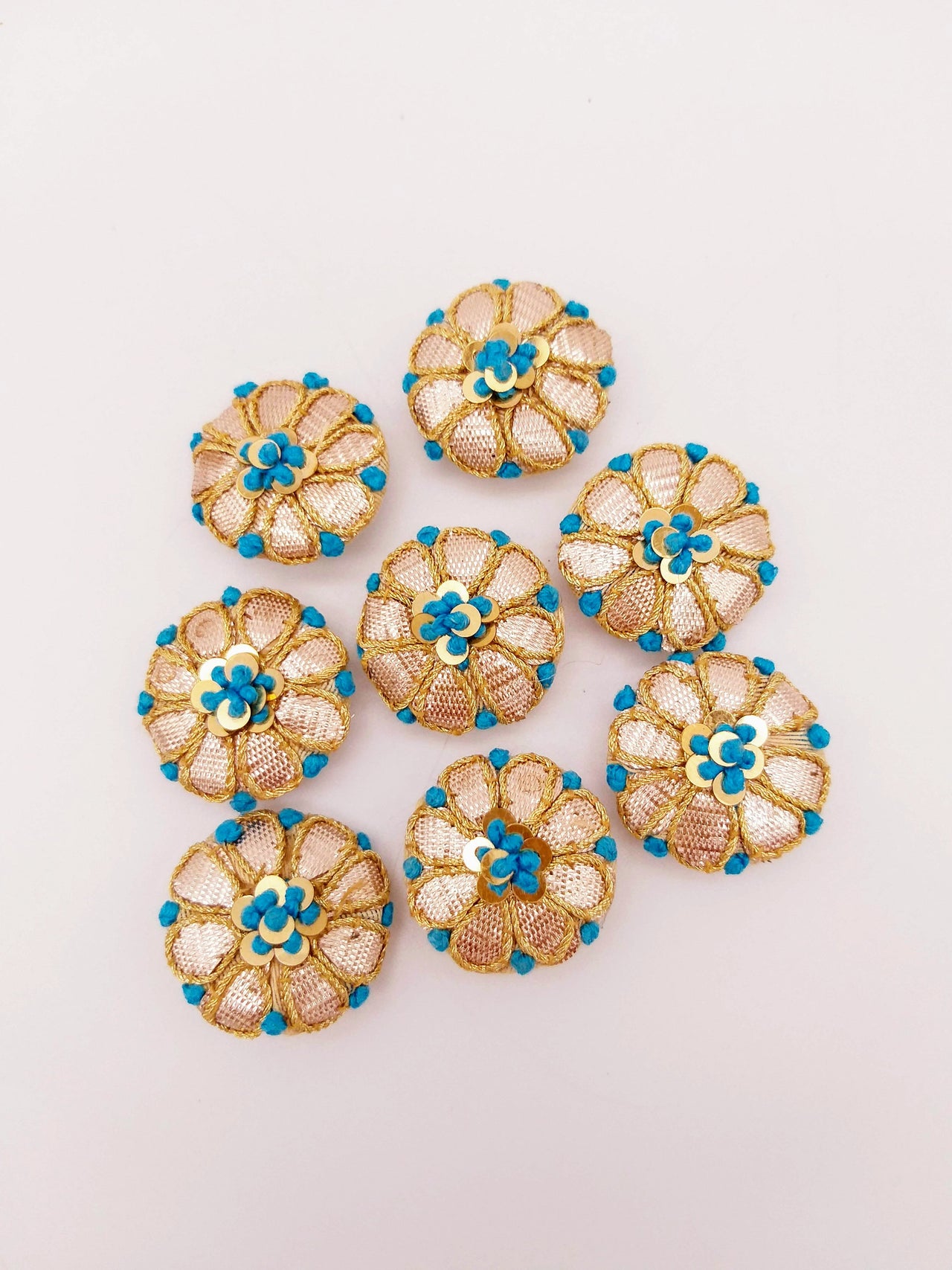 Handmade Gold Gota Patti Fabric Buttons