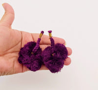 Thumbnail for 4 x Violet Pom-Pom Tassels Latkan, Pompom Decorations, Pom poms